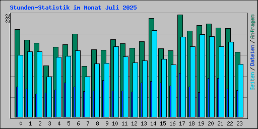 Stunden-Statistik im Monat Juli 2025